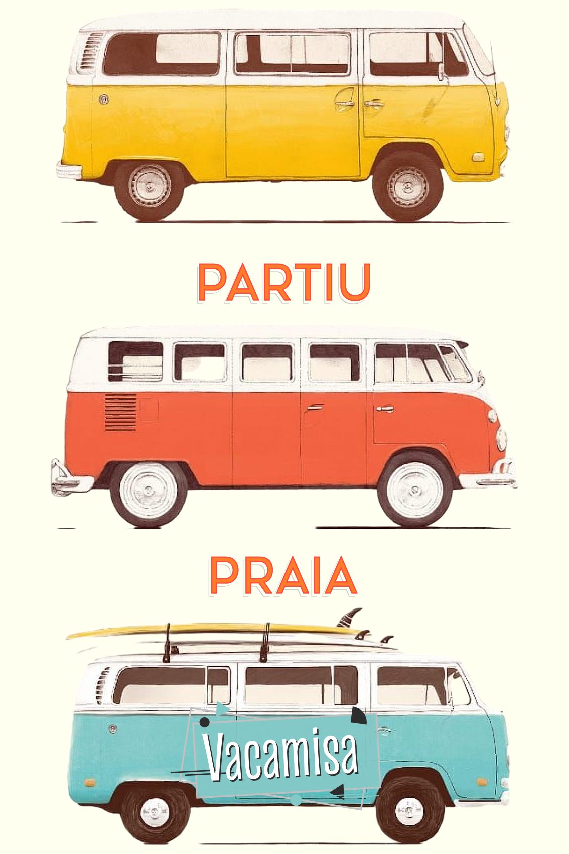Camiseta Kombi Partiu Praia | Vacamisa